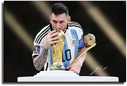 2022. Poster Lionel Messi prvak Posterska nogometna superzvijezda Messi Poster Printins Zidni dekor spavaća soba za dnevnu