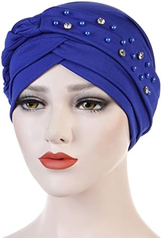 Ženska kapa s kapuljačom od rhinestona turban traka za glavu modni biserni pokrivači za kosu šal za žene Nabrane kape za