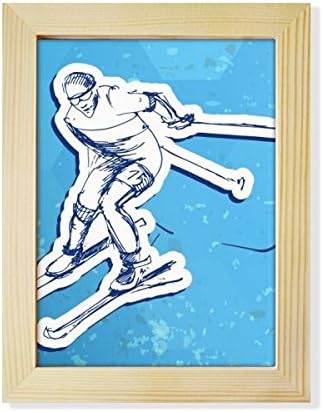 Dithinker zimska sportska skijaška akcija ilustracija radna površina ador foto okvira prikaz art slikanja drvena