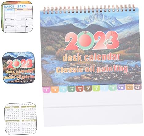 Ciieeo 3pcs 2023 2023 Kalendar crni dekor ureda ureda kalendar uredski kalendar 2023 kalendar radne površine mini kalendar