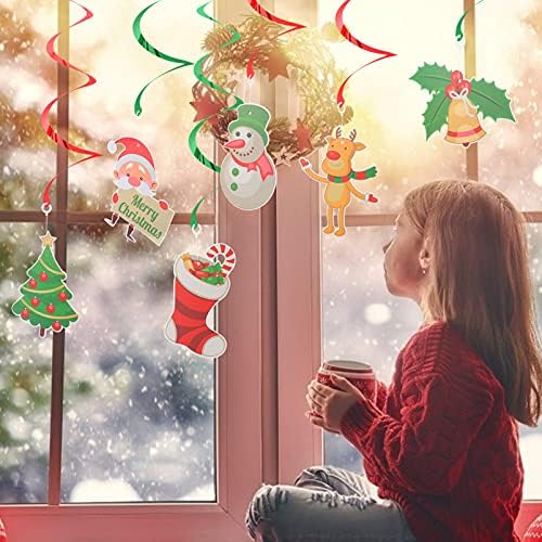 Valiclud božićno viseće vrtložne ukrase Kit Santa snjegovića Xmas Strop Strop Swirl Sretan božićni vrtlog vijenca božićna