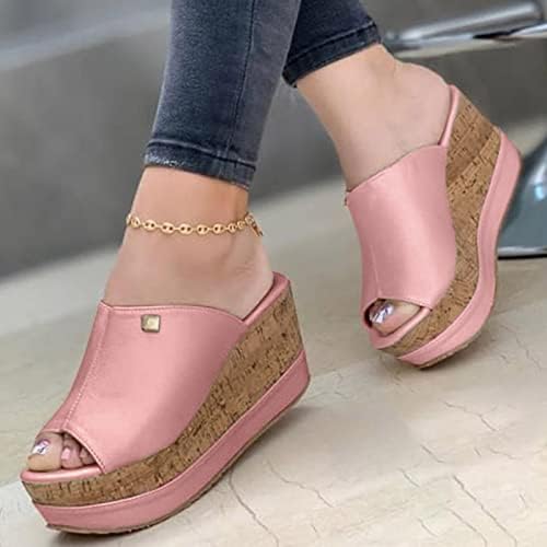 Platformska modna ljetna sandala sa sandalama u boji cipele cipele rimski klin udobne sandale za žene