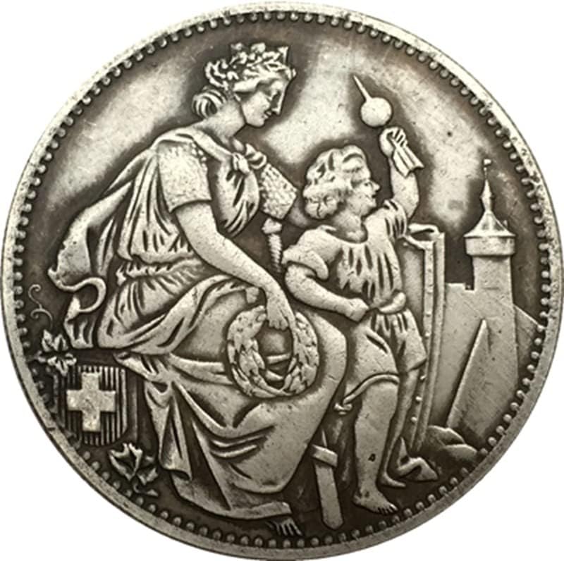1865. Švicarski novčići bakreni srebrni kolekcija zanatske kovanice za zanatske kovanice mogu puhati