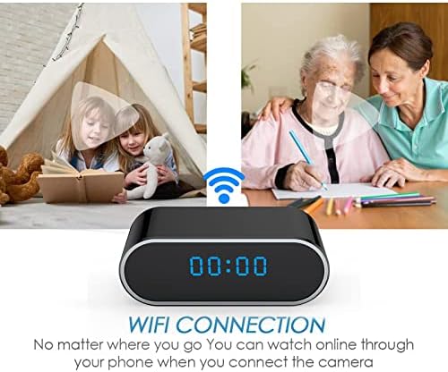 Bebuse Skriveni sat kamere | Špijunska kamera | Unutarnja sigurnosna kamera | Baby Monitor Wi-Fi Smart Home Camera | s otkrivanjem
