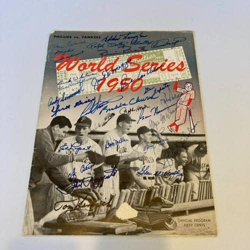1950. New York Yankees tim potpisao program World Series Joe DiMaggio JSA CoA - MLB Autografirani razni predmeti