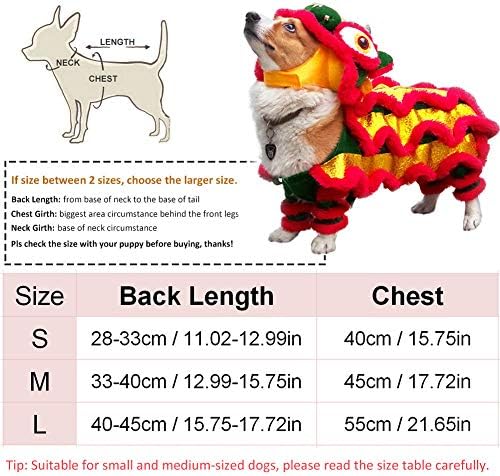 Pseći kostim slatki lav plesni pas kostim s zvijer rogom kineska nova godina mačja odjeća za mačke za male pseće kostim lav