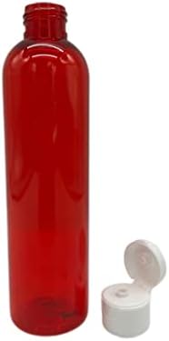 8 oz Crvena kozmo plastična boca -12 Pakiranje prazne punjenja boca - BPA Free - esencijalna ulja - aromaterapija | Bijeli