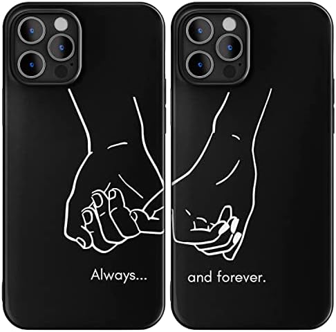 Cavka crni podudarni telefon kompatibilni sa - iPhone 13 Pro Max - 6,7 inča za par uvijek i zauvijek pokriva slatka godišnjica