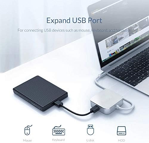 CHYSP USB Type-C na HDMI kompatibilan s VGA Audio USB3.0 Priključci za adapter za MacBook Type C USB 3.0 Hub