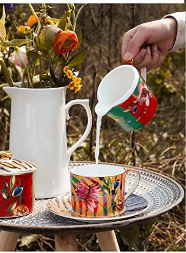 Britanski popodnevni čaj Sidon Fantasia, pribor za čaj, kosti Kina, bacač mlijeka, par s šalicom za kavu za savršen engleski