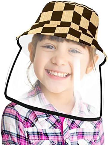 Zaštitni šešir za odrasle sa štitom za lice, ribarska šešira protiv sunca, umjetnički šahovski ploča
