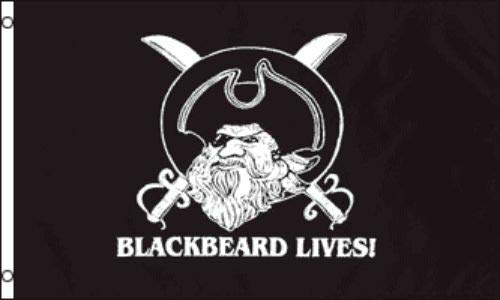 Blackbeard živi zastava 3x5 ft gusar Edward podučava sabrete mačeve smiješno crno lice
