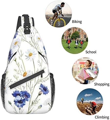 Ocelio ručno nacrtani cvijet Dijagonalna vrećica, ruksak s jednim ramenom, pogodan za ruksak za putovanje i planinarenje