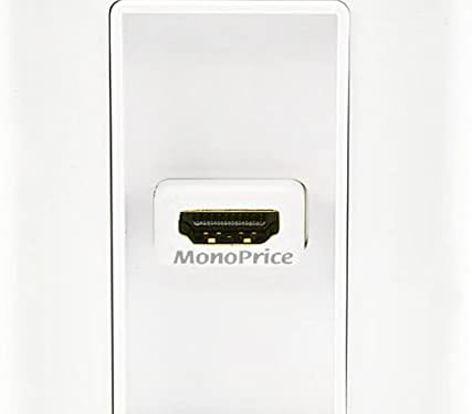 Monoprice 107330 2-komad zidne ploče s 4-inčnim ugrađenim fleksibilnim hi-brzinskim HDMI kabelom s Ethernet, s jednim portom,