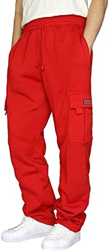 Ozmmyan teretne hlače za muškarce užeta labavi struka Čvrsta boja džepnih hlača labave sportske hlače duge hlače