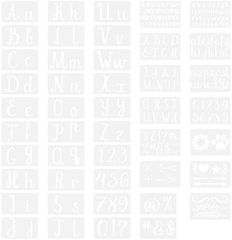 Urroma Pisma šabloni, 45 PCS velikih scenarija za pisanje šablona za slikanje kaligrafije šablona slova Broj predložak materijala