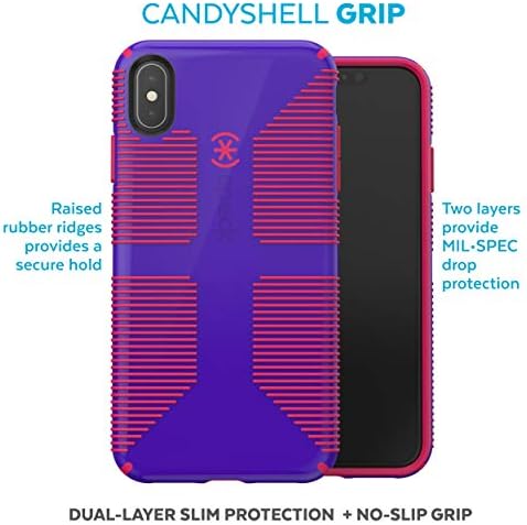 Speck Products CandyShell Grip iPhone XS Max futrola, Ultraljubičasto ljubičasta/rubin crvena