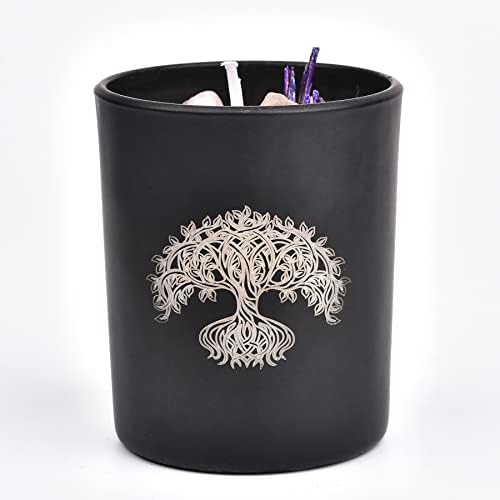 Mirisna svijeća s kristalom i cvijećem soja svijeća stabla života ugravirana aromaterapijska svijeća za meditaciju