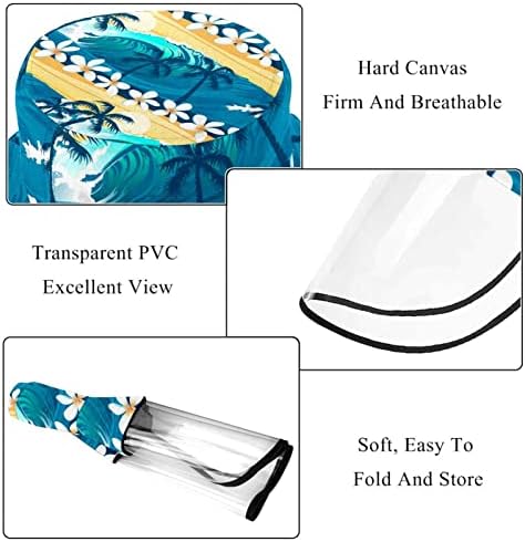 Zaštitni šešir za odrasle sa štitom za lice, ribarska kapica protiv sunca, ljetni krajolik plaža Ocean kokosova stabla