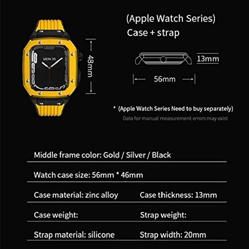 XDEWZ ALLOY WATH SLUČA ZA Apple Watch Band Series 8 7 45 mm Luksuzna metalna guma od nehrđajućeg čelika modifikacija satova