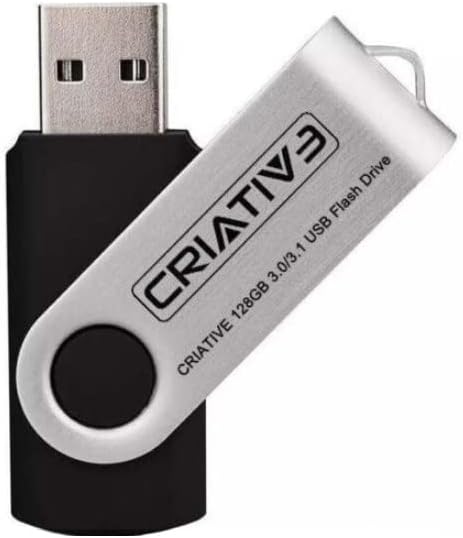 Criative 128GB 3.0 USB Flash pogon Brzi pogon palca Velika brzina Swivel Memory Stick Pogon za PC Laptop, TV, Audio za automobil