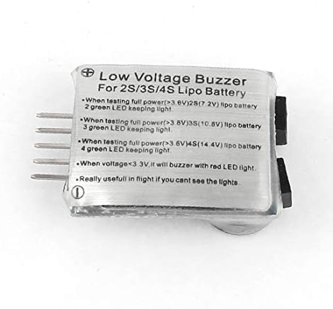 X-DREE LED indikator 5pins 2 testerski tester s plavim naponom s niskim naponom alarm za zujanje za 2s/3s/4s lipo bateriju