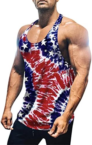 BadHub Mescle ljetni tenk vrhovi za muškarce 4. srpnja Dan neovisnosti USA zastave Majice bez rukava Gym Fitness Singlen