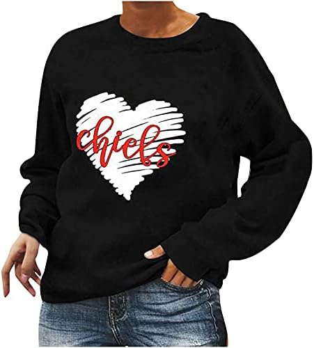 Ga weihua ženke crne dukserice s dugim rukavima pulover pulover slatka srca tiskanje pulover vrhovi trendovski džemperi košulje