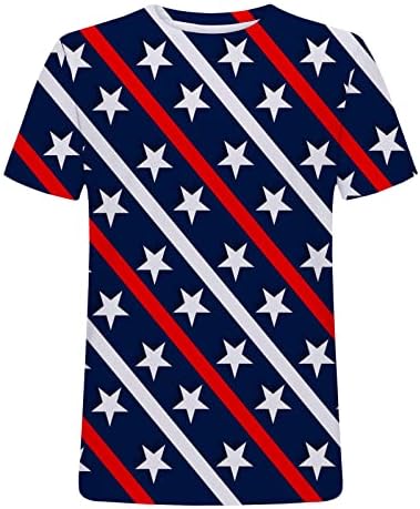 Muške majice s kratkim rukavima 4. srpnja, majice za neovisnost američke zastave retro labave vrhove ljetne print majice