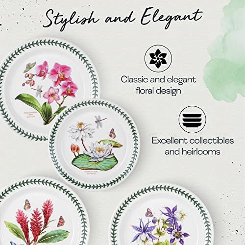 Portmeirion egzotični botanički vrt 30 komada zemljane posuđe za jelo | Set za pribor za 6 | Set za zemljane posuđe | Uključuje