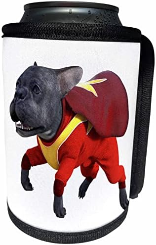 3Drose crtani francuski buldog u super psećem odijelu - omot za hladnjak za hladnjak