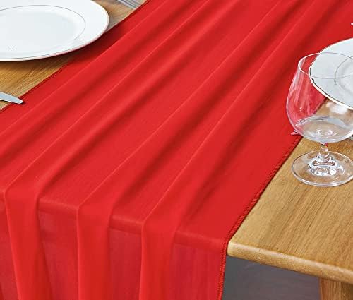 10pcs 10ft trkač za stol 29x120 inča crvena čistog trkača za špijun za romantične vjenčane ukrase, zabavu, svadbeni tuš za