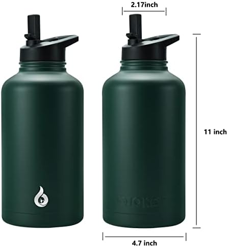 Izolirane boce za vodu od pola galona sa slamnatim poklopcem, velika boca za vodu od 64 oz, boce za vodu od nehrđajućeg čelika