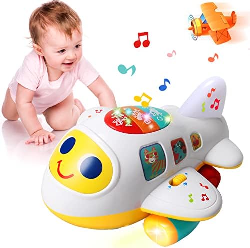 JJKimag dječje igračke 6 do12 mjeseci glazbeni avion puzeći dojenčad igračaka sa svjetlima/univerzalnim pokretnim edukativnim