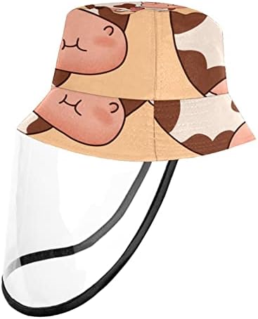 Zaštitni šešir za odrasle sa štitom za lice, ribarska šešir protiv sunca, kaputa životinjske crtane boje krava