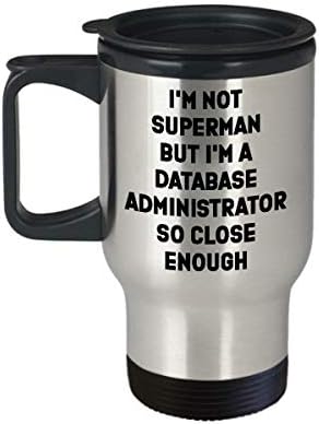 Smiješna baza podataka administrator putničke šalice poklon za DBA administrator SQL Oracle MCSA nehrđajući čelik s poklopcem