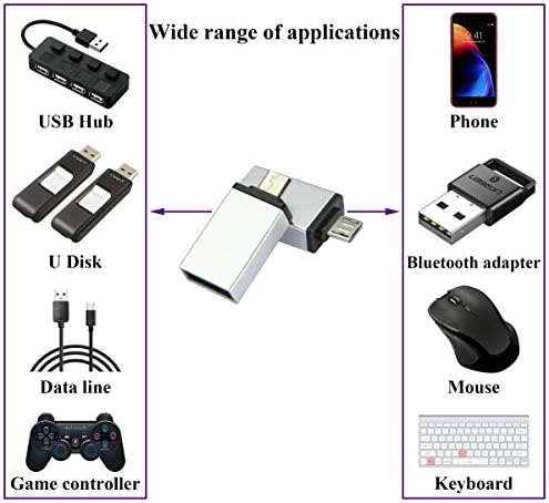 Aaotokk OTG Micro to USB adapter, aluminijska legura Micro usb mužjak na USB 2.0 Ženski OTG adapter za tablete za pametne
