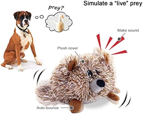 Dog Toy Interactive Plush Squaky Electric Pet igračke, baterija s automatskim loptom, spriječite dosadu