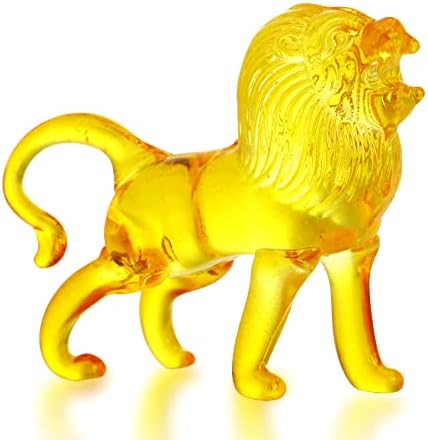 Krisininski ručno izrađeni stakleni lav figurica kristalna divljina životinjskih lava ukras kolekcionarski predmeti kristalni