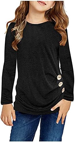 Odjeća za djevojčice 4T TODDLER GIRLS TUNIK TOPS CEREWNECK Ultra mekana čvrsta boja dugim rukavima ležerna dukserica pulovera