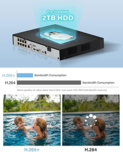 8MP kompatibilno s hikvision vanjskim IP kamera/4K 8ch 8 poe port nvr.Ova komplet je plug i reproduk