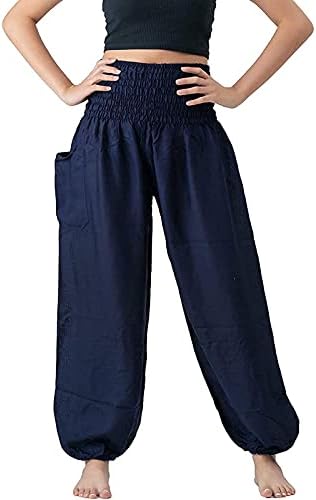 Iopqo ženske haremske joga hlače labave fit visoki struk boho flowy boho hlače boemske hippie pidžame hlače
