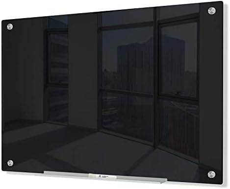 J & J Worldwide Glass Whiteboard, Magnetska crna stakla za suho brisanje 4 'x 3'+ j & j širom svijeta kalendar magnetske