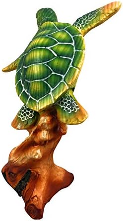 Morska kornjača Coral Wood rez u boji 5 figurice kipa zeleni ocean morski dekor