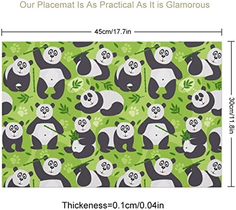 Slatka Panda medvjed plastična večera za večeru prostirka 17.7 x 11,8 PVC zaštitnički zaštitnik PVC PICKTUNK