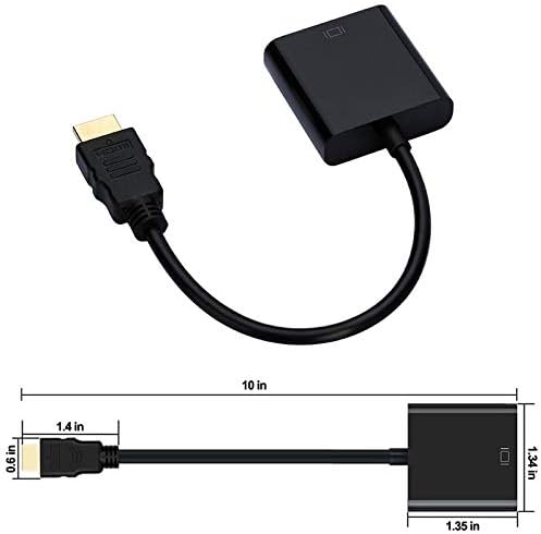 LYSEE Plug & Priključci - HDMI do VGA adaptera, mužjak do ženskog pretvarača za PS4 1080P, HDMI -VGA adapter s video i audio