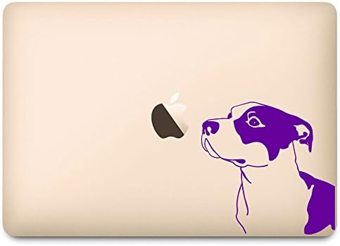 Purple Pitbull pasmina pasa koji njuškaju naljepnicu za jabuku za 12 laptop
