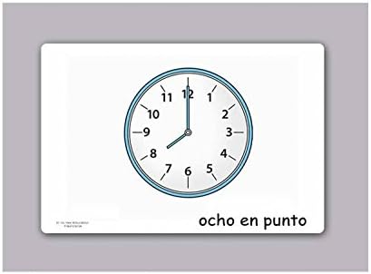 Tarjetas de vocabulario - La Hora - Priča o vremenu i satu čitanja Flashcards na španjolskom za malu djecu