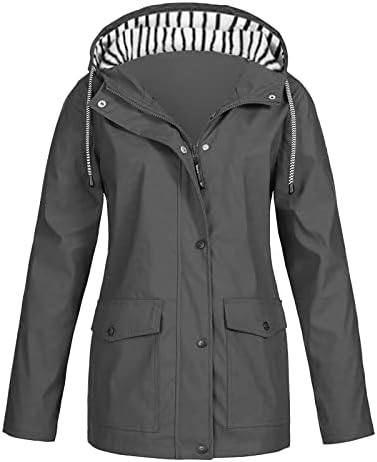 Kaput za žene zimske solidne kišne jakna Outdoor Plus vodootporna kaputa s kišnim kabanicama lagane zimske kapute