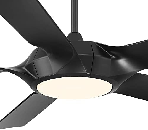50 Moderni unutarnji stropni ventilator s LED osvjetljenjem i daljinskim upravljačem u mat crnoj boji za dnevni boravak,